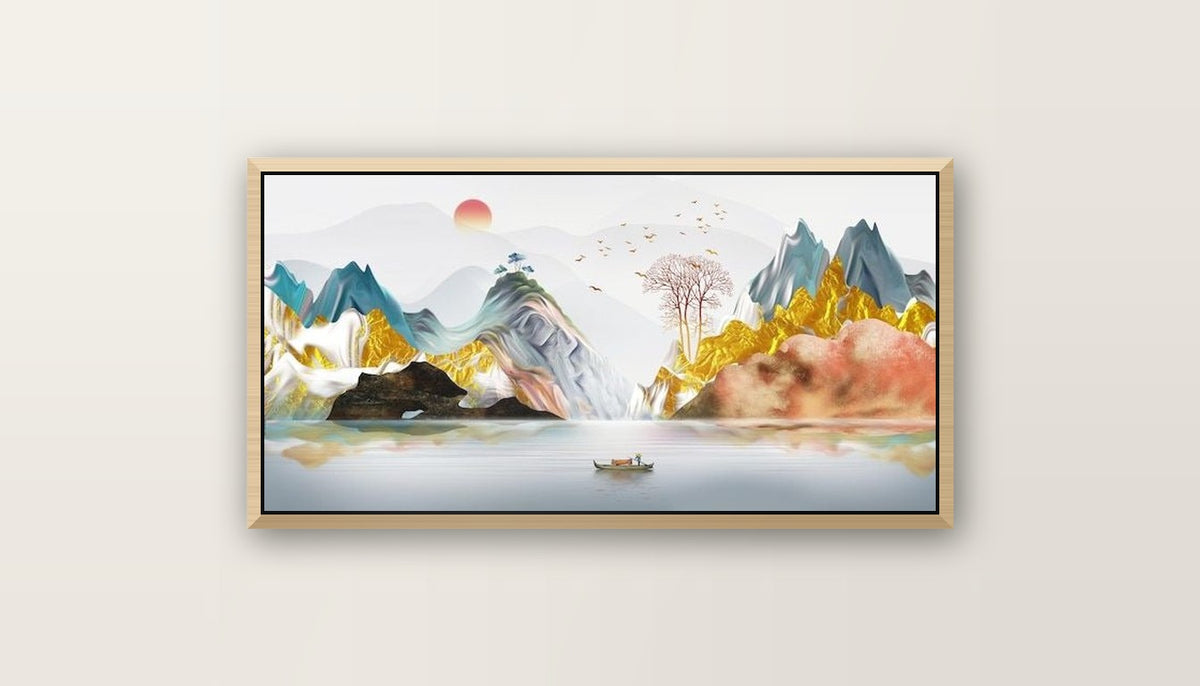 Tableau Décoratif Art Marocain — Art Mural Premium | Maroccinoo - cadre bois naturel