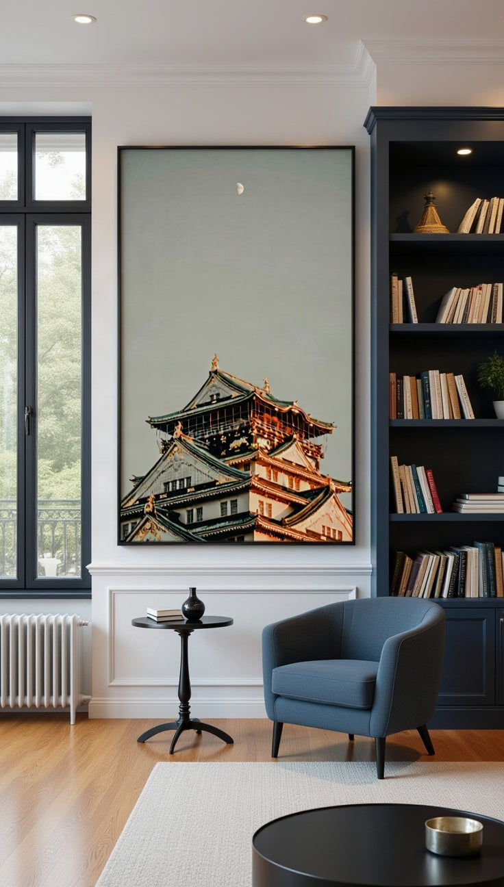 Tableaux décoratifs maroc: Château japonais lune