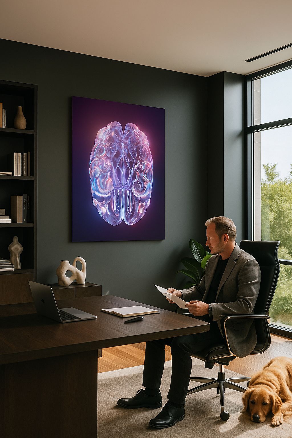 « Esprit irisé » – Impression d'art abstrait sur le cerveau