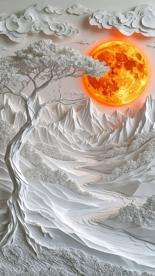 Tableau Art Déco Paysage Lunaire | Maroccinoo