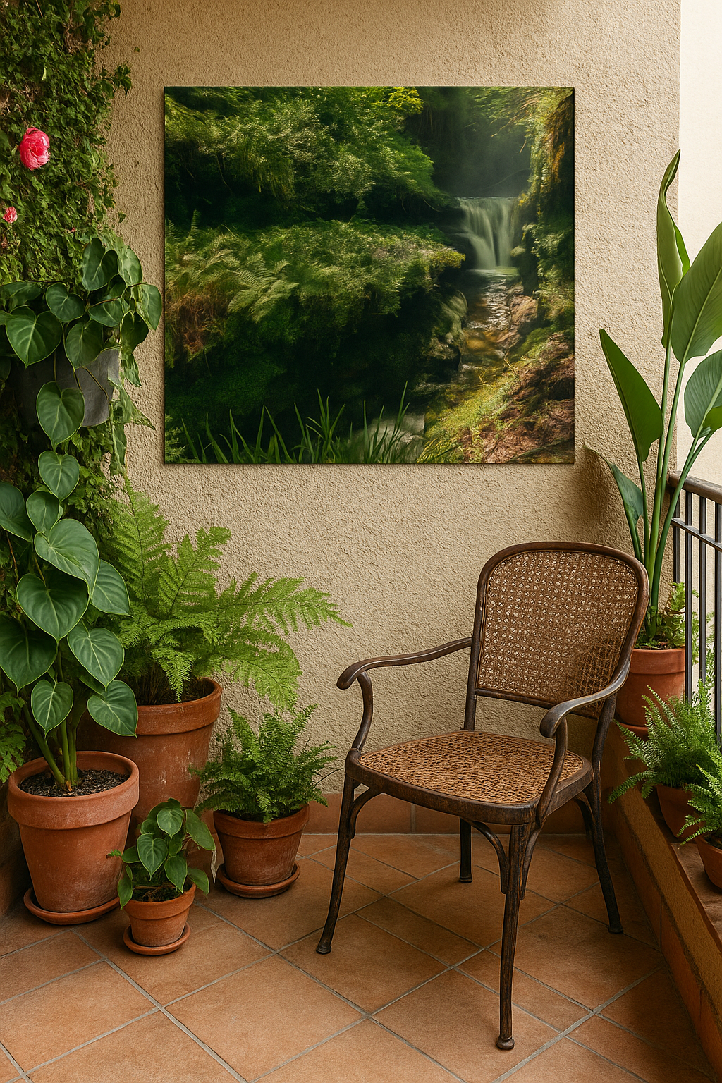balcon avec plantes