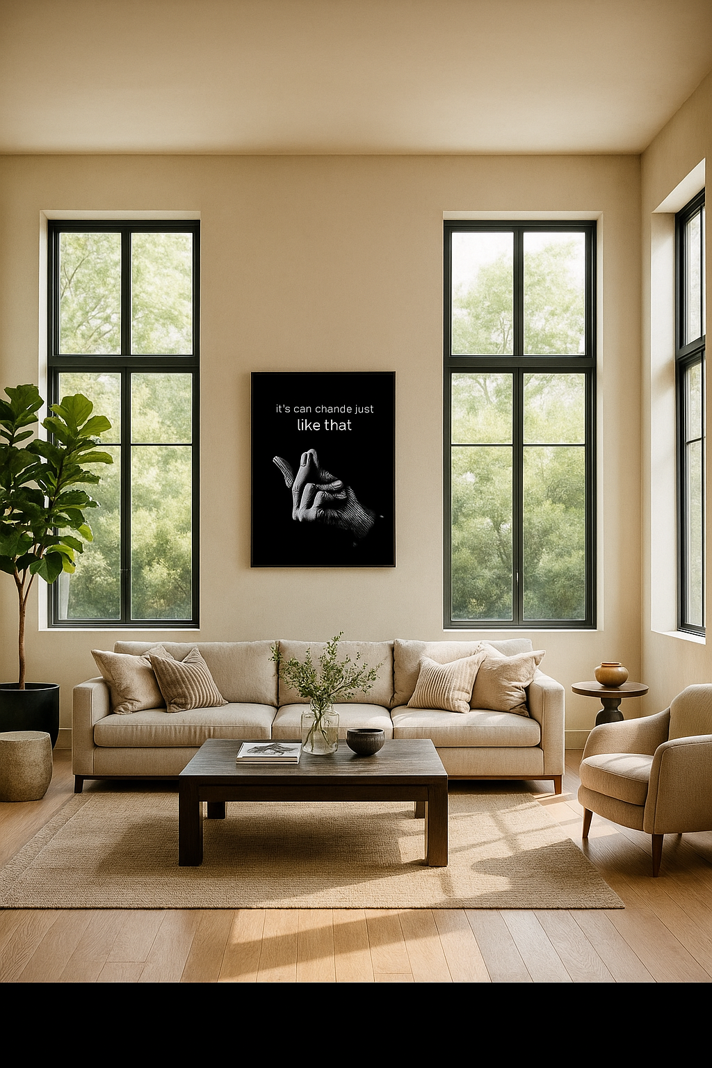 Life Can Change Just Like That: Motivational Art Print | Empowering Quote