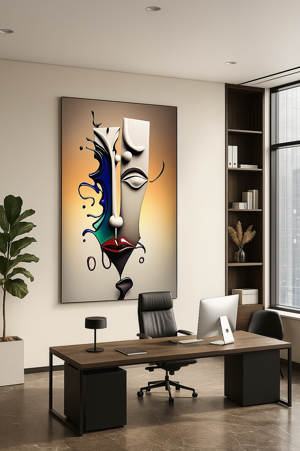 « Liquid Emotion » – Impression d'art abstrait surréaliste représentant un visage 