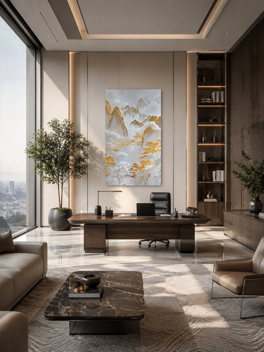 Paysage Doré - Tableau Mural Éthéré | Maroccinoo