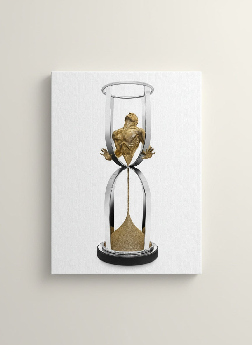 Tableaux décoratifs Maroc: Torse Doré Sablier, Art Masculin Luxe Maroccinoo