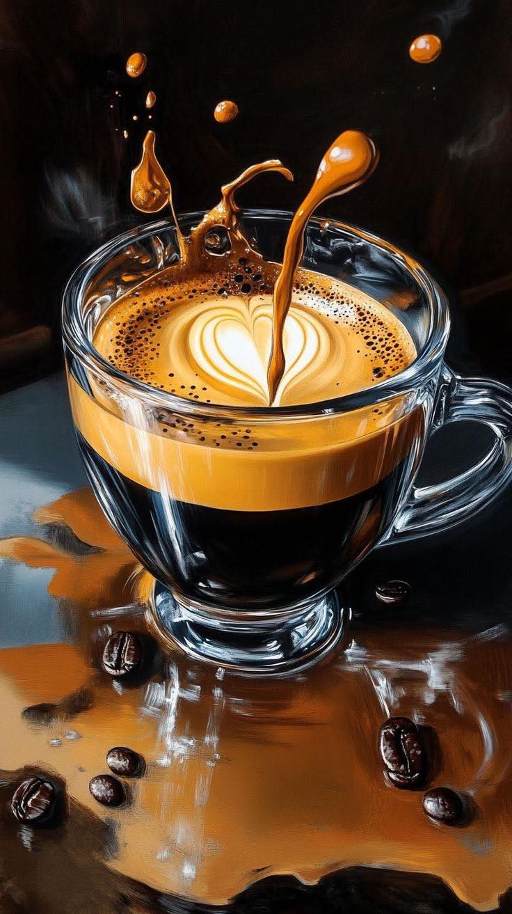 « Cœur expresso » – Impression d'art pour amateur de café 