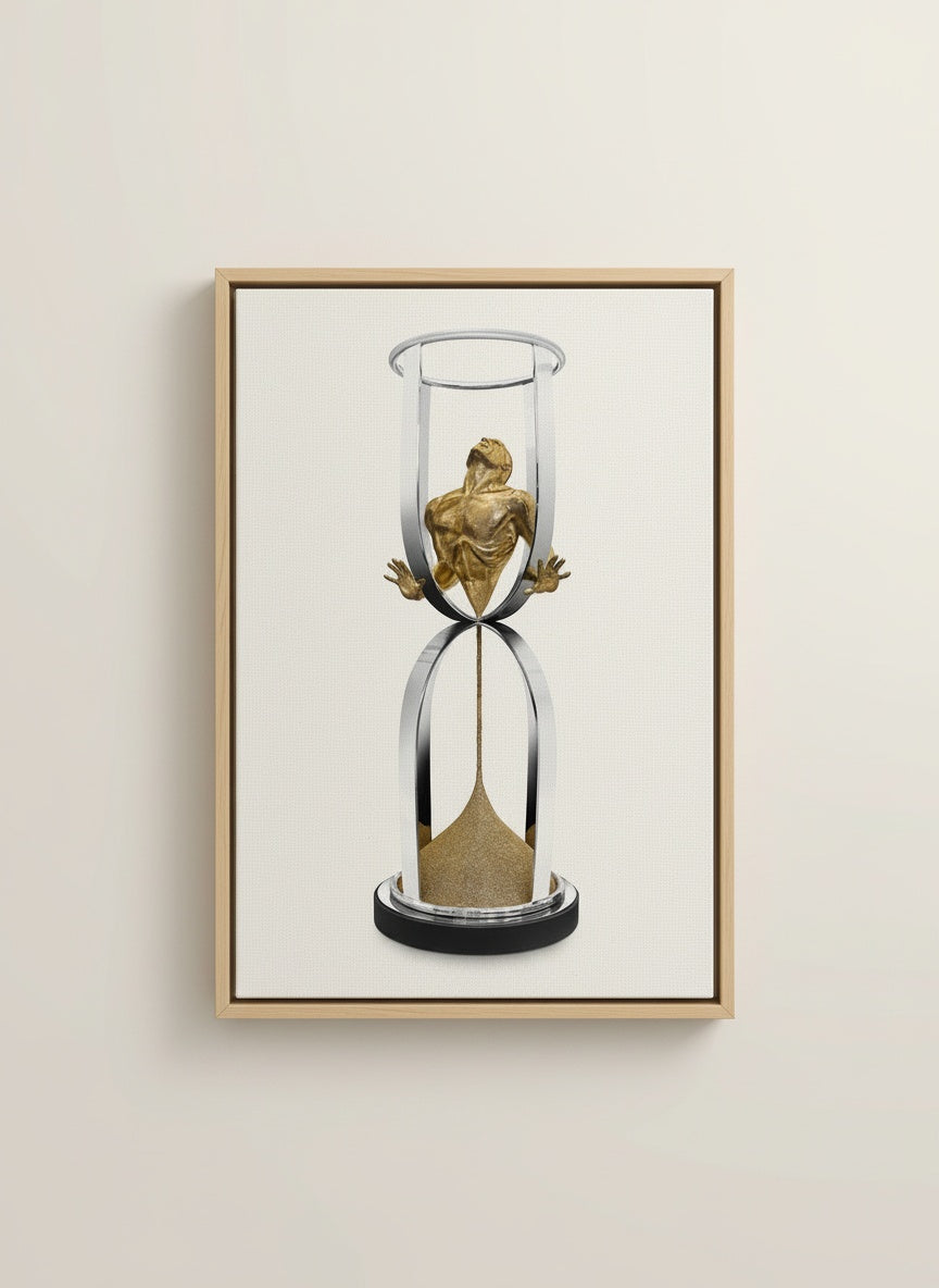 Tableaux décoratifs Maroc: Torse Doré Sablier, Art Masculin Luxe Maroccinoo