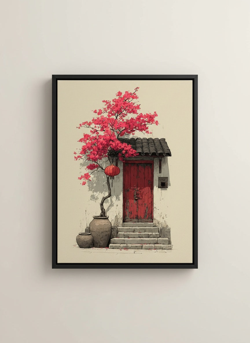 Tableaux décoratifs Maroc : La Porte Rouge Chinoise – Art Mural Luxe