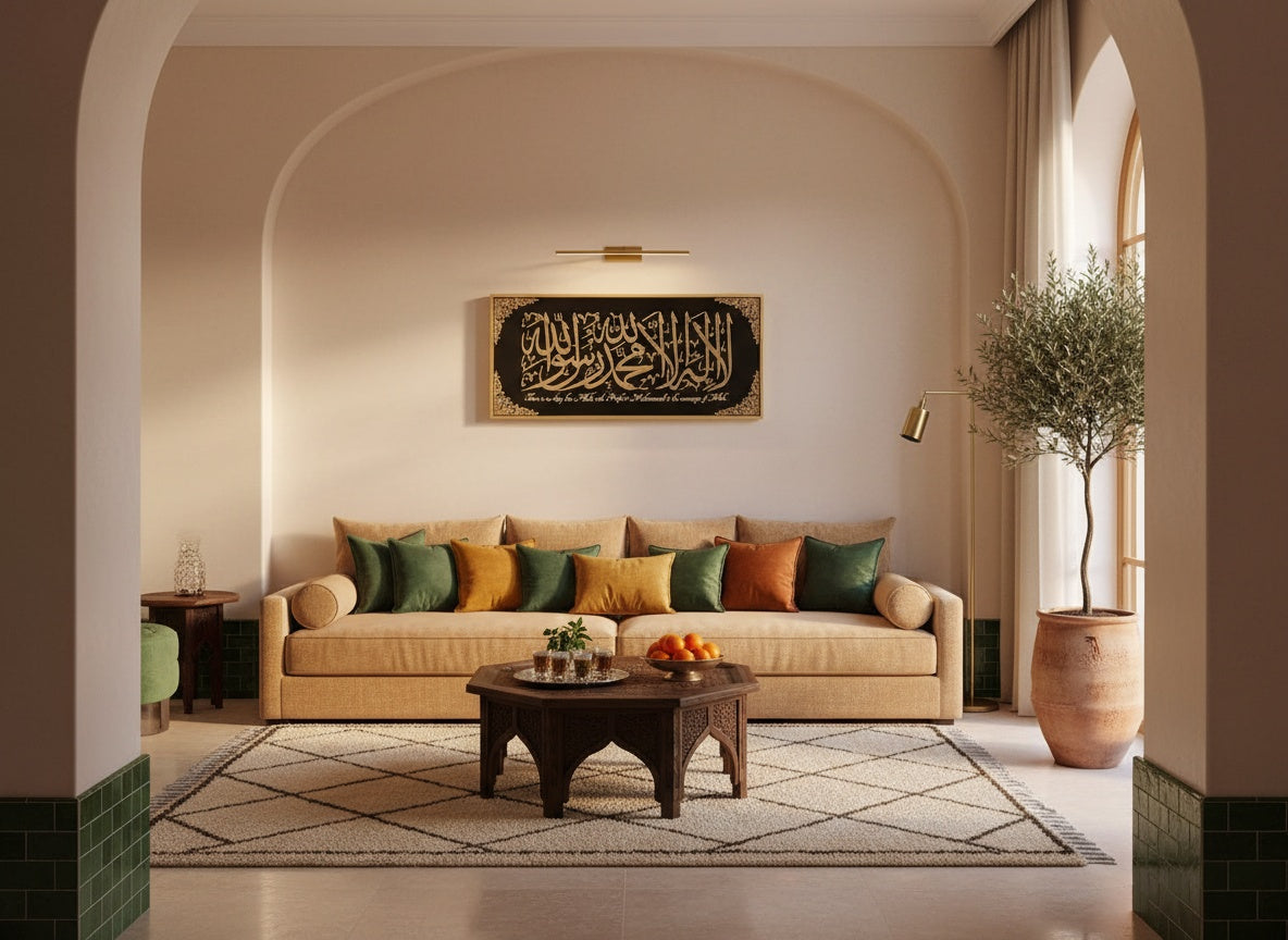 Tableaux Décoratifs Maroc - Calligraphie Islamique Shahada Or