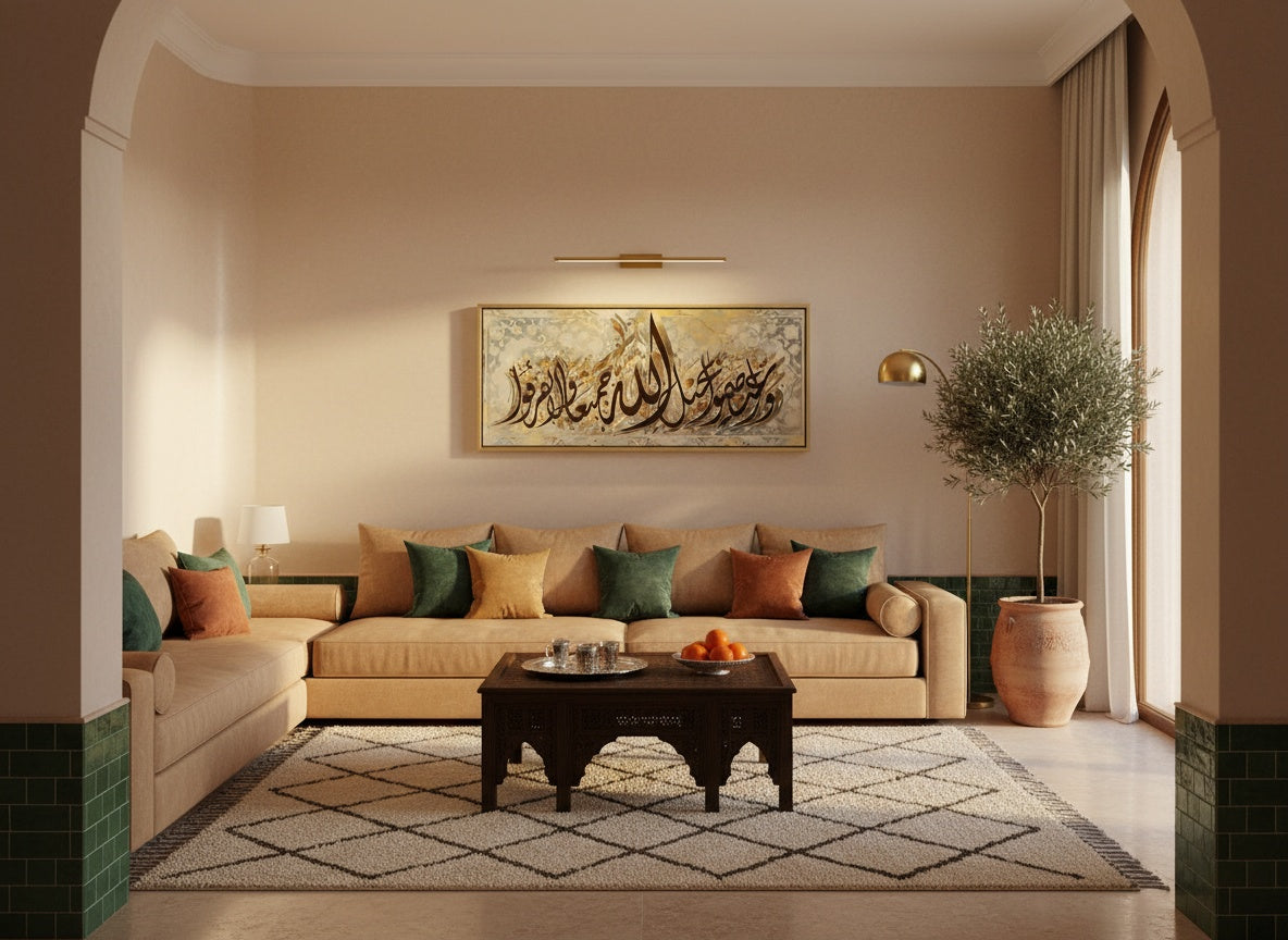 Tableaux Décoratifs Maroc - Calligraphie Arabe Ornée Luxueuse