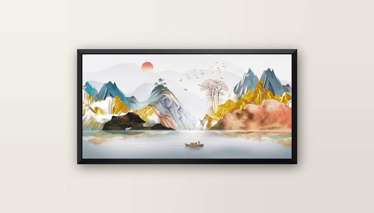 Tableau Décoratif Art Marocain — Art Mural Premium | Maroccinoo - cadre noir