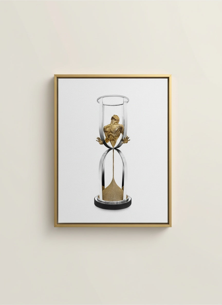 Tableaux décoratifs Maroc: Torse Doré Sablier, Art Masculin Luxe Maroccinoo