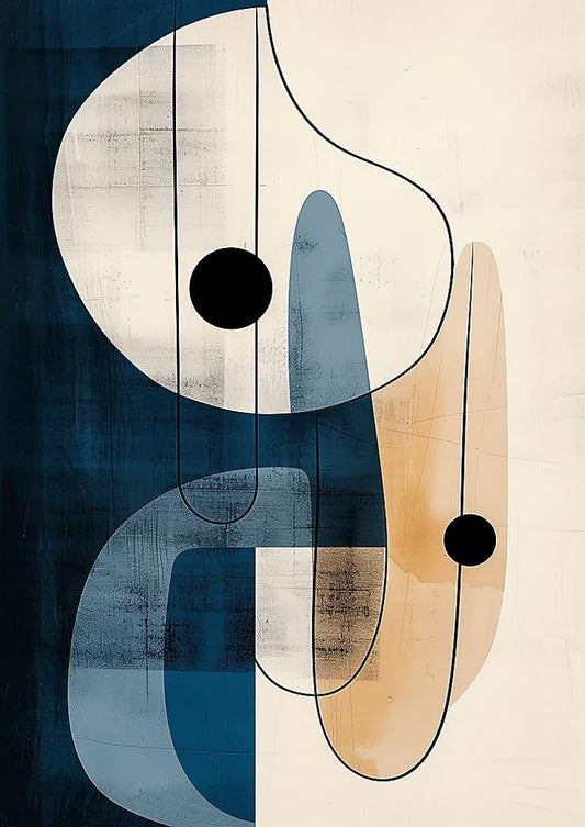Harmonie abstraite : Impression d'art géométrique moderne | Décoration murale minimaliste