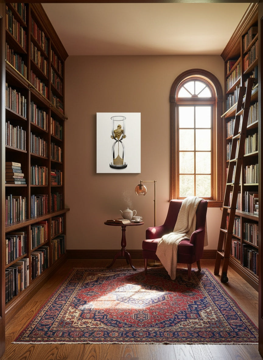 Tableaux décoratifs Maroc: Torse Doré Sablier, Art Masculin Luxe Maroccinoo
