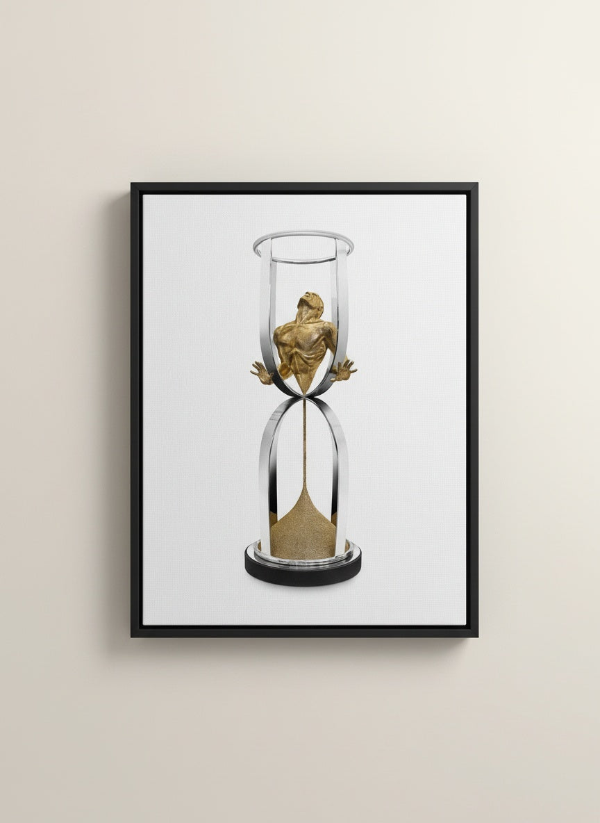 Tableaux décoratifs Maroc: Torse Doré Sablier, Art Masculin Luxe Maroccinoo
