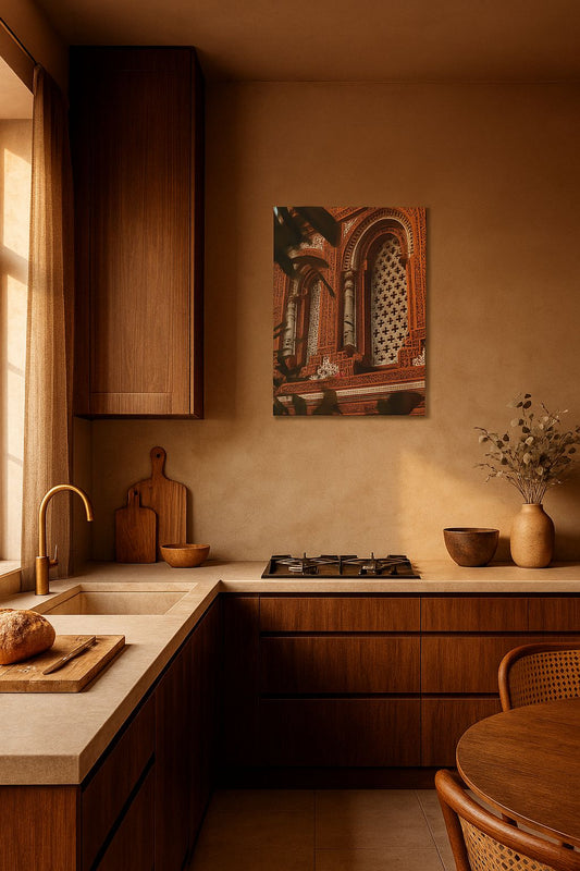 Tableaux décoratifs maroc - 'Window in a Board' en style cinématographique