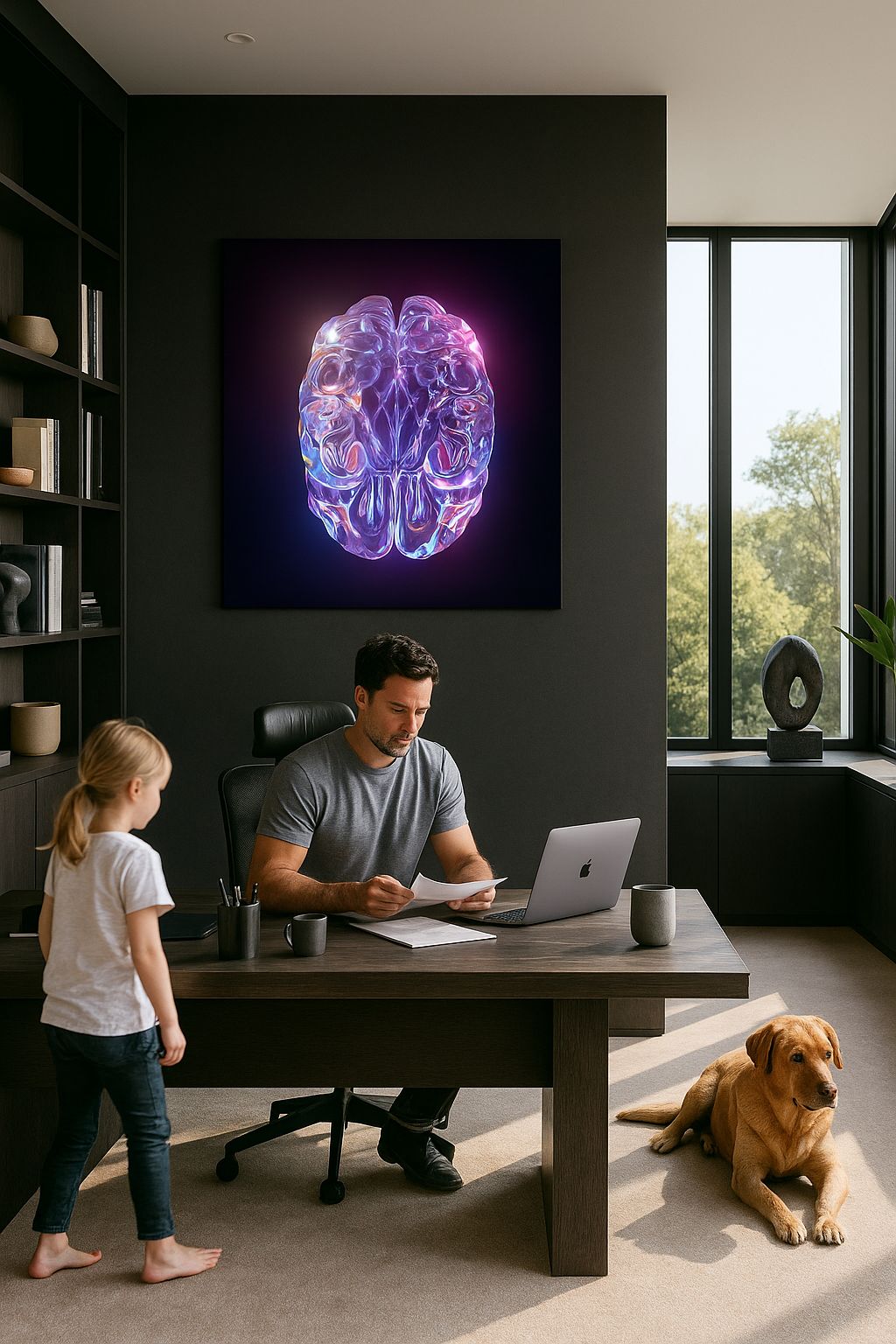 « Esprit irisé » – Impression d'art abstrait sur le cerveau 