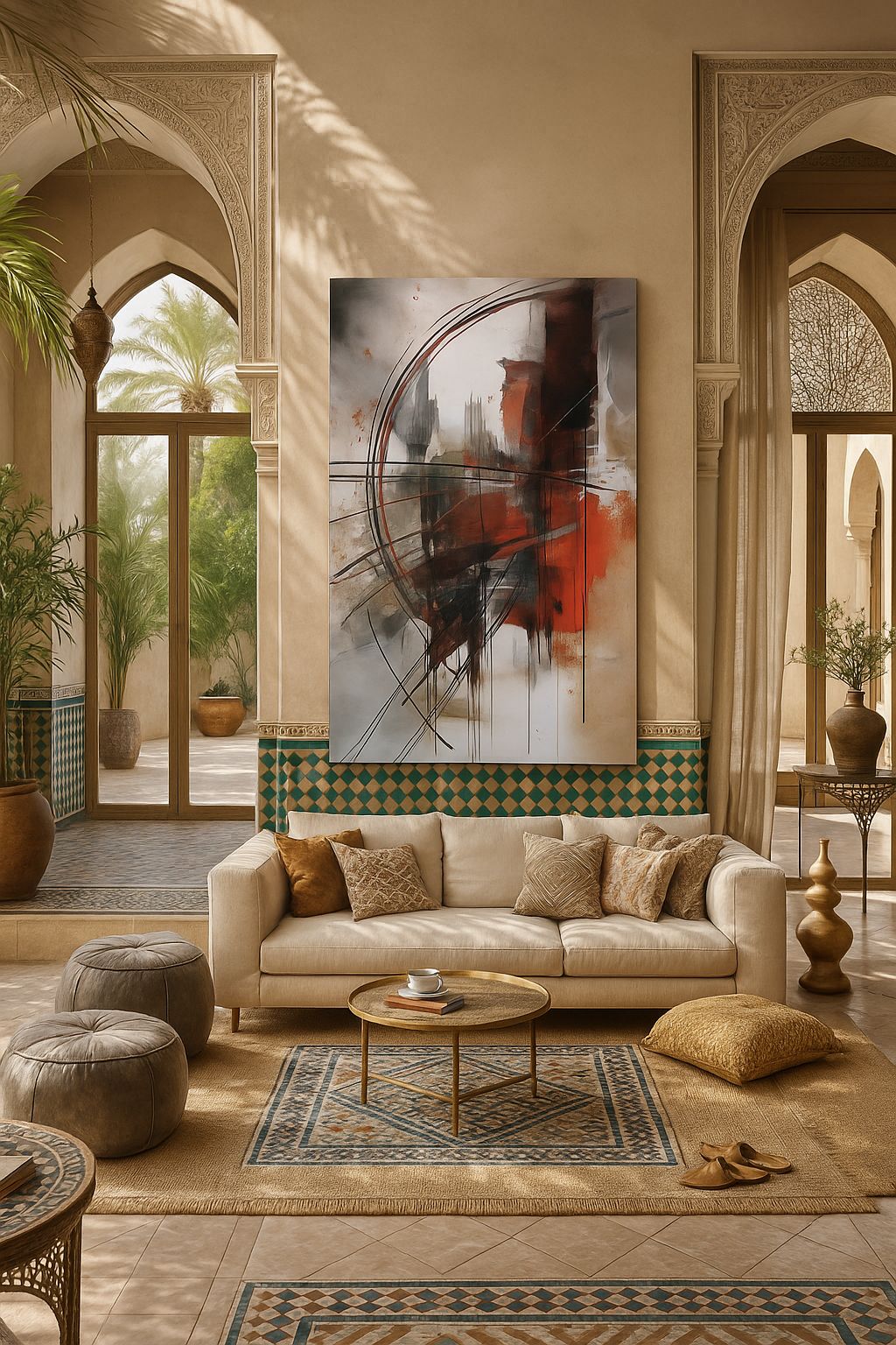 « Urban Abstract » – Impression d'art abstrait moderne rouge et noir 