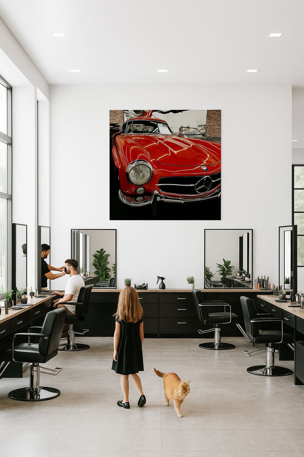 Mercedes-Benz 300 SL Gullwing | Voiture de sport vintage rouge