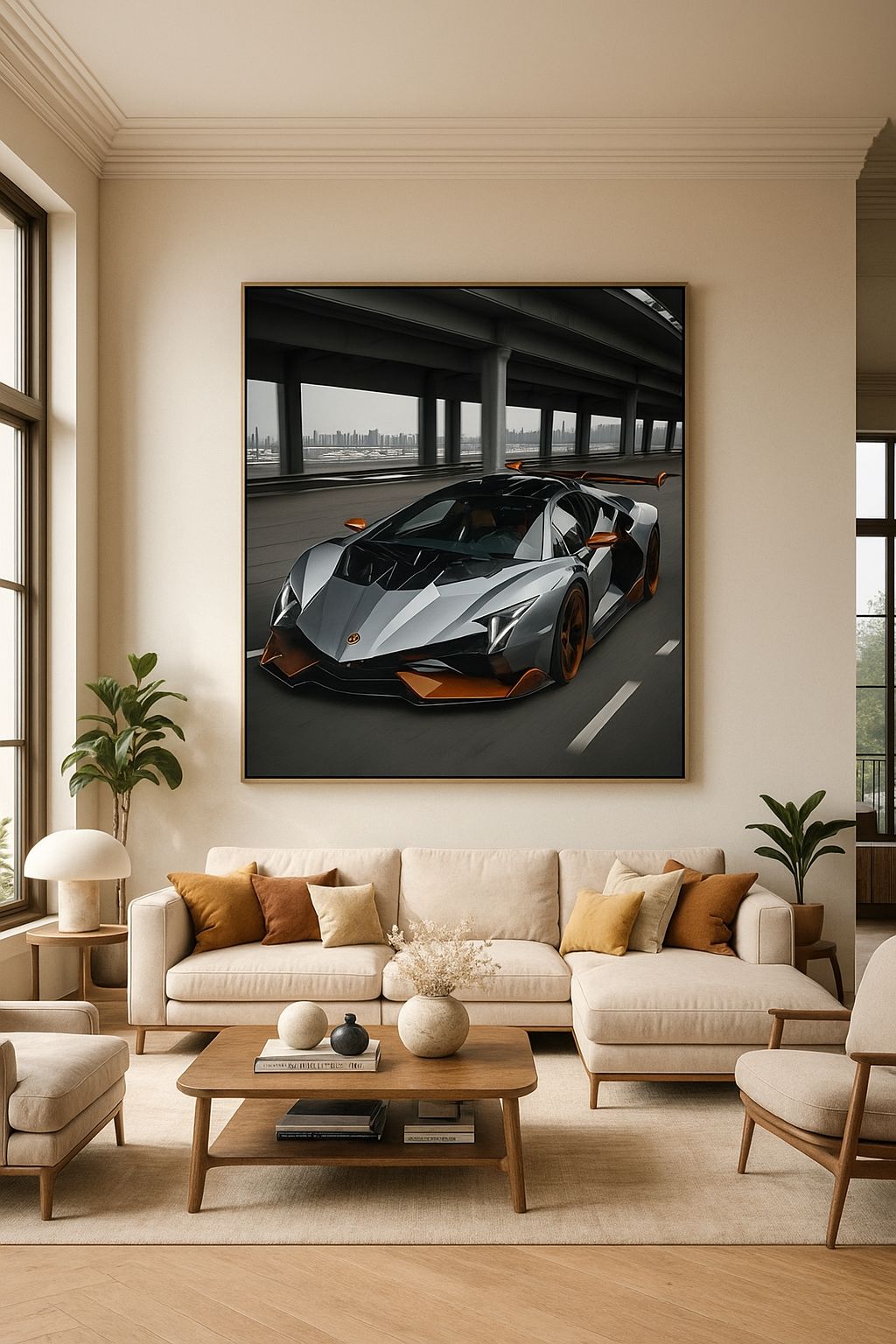 Hypercar Lamborghini aux touches orange | Voiture de sport haute performance