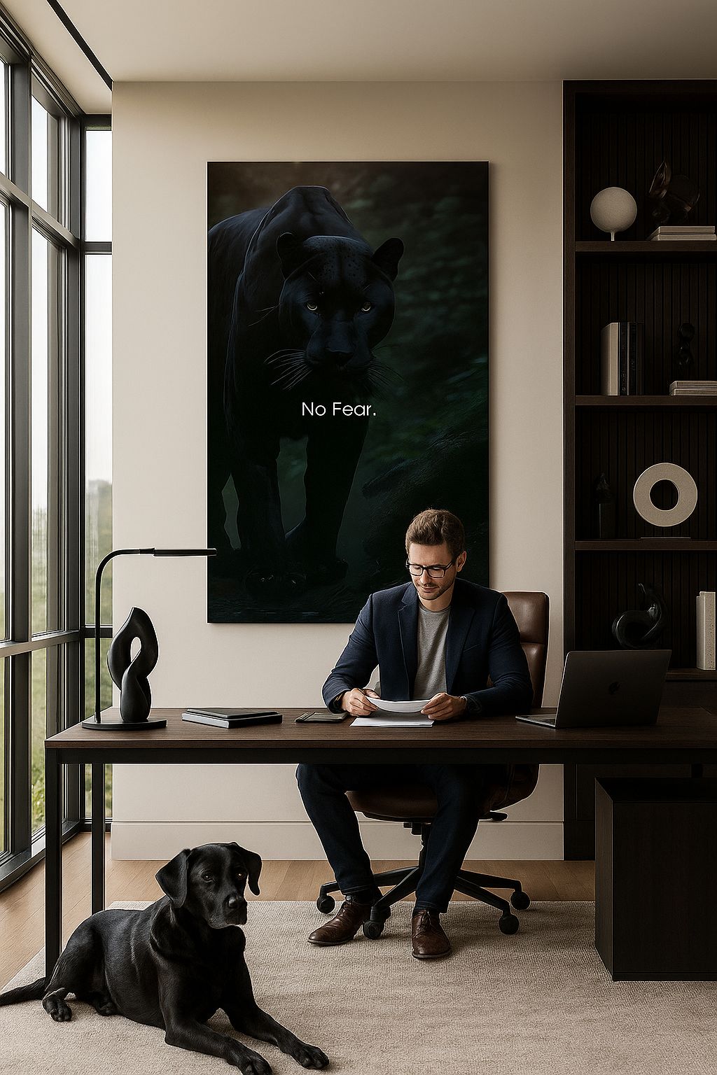 Intense Focus : Impression artistique « Œil de panthère noire » | Décoration murale sur le thème de la faune
