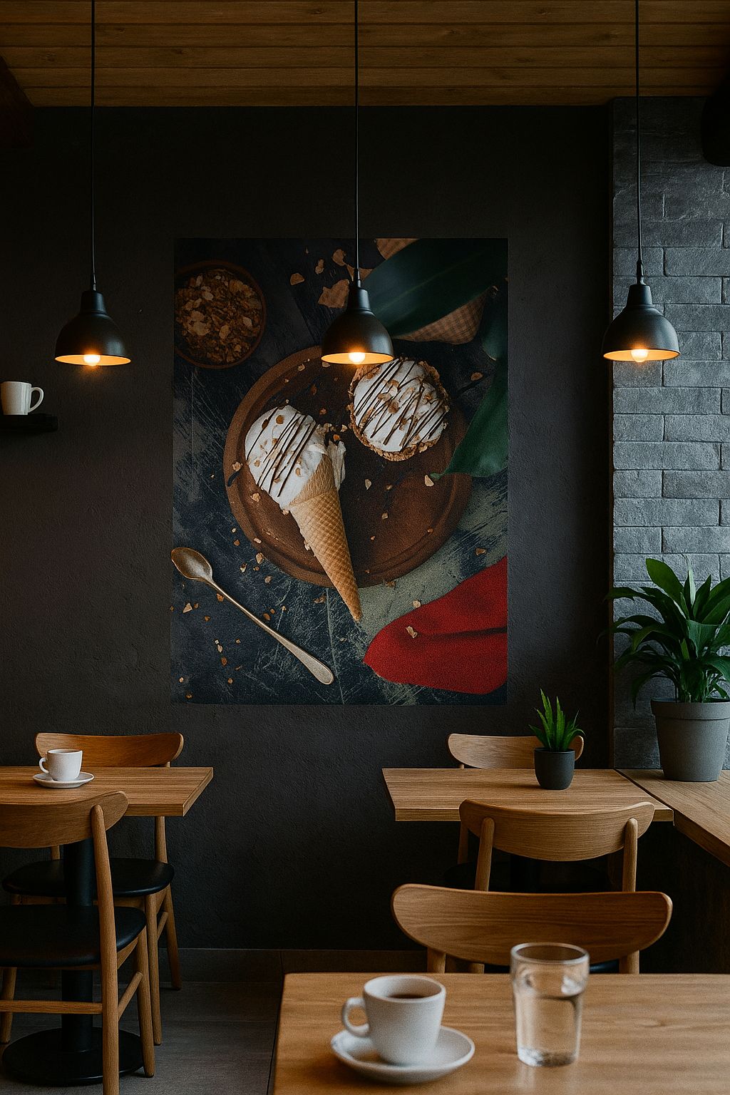 Tableau décoratif maroc: 'Ice Cream avec Fils de Chocolat'