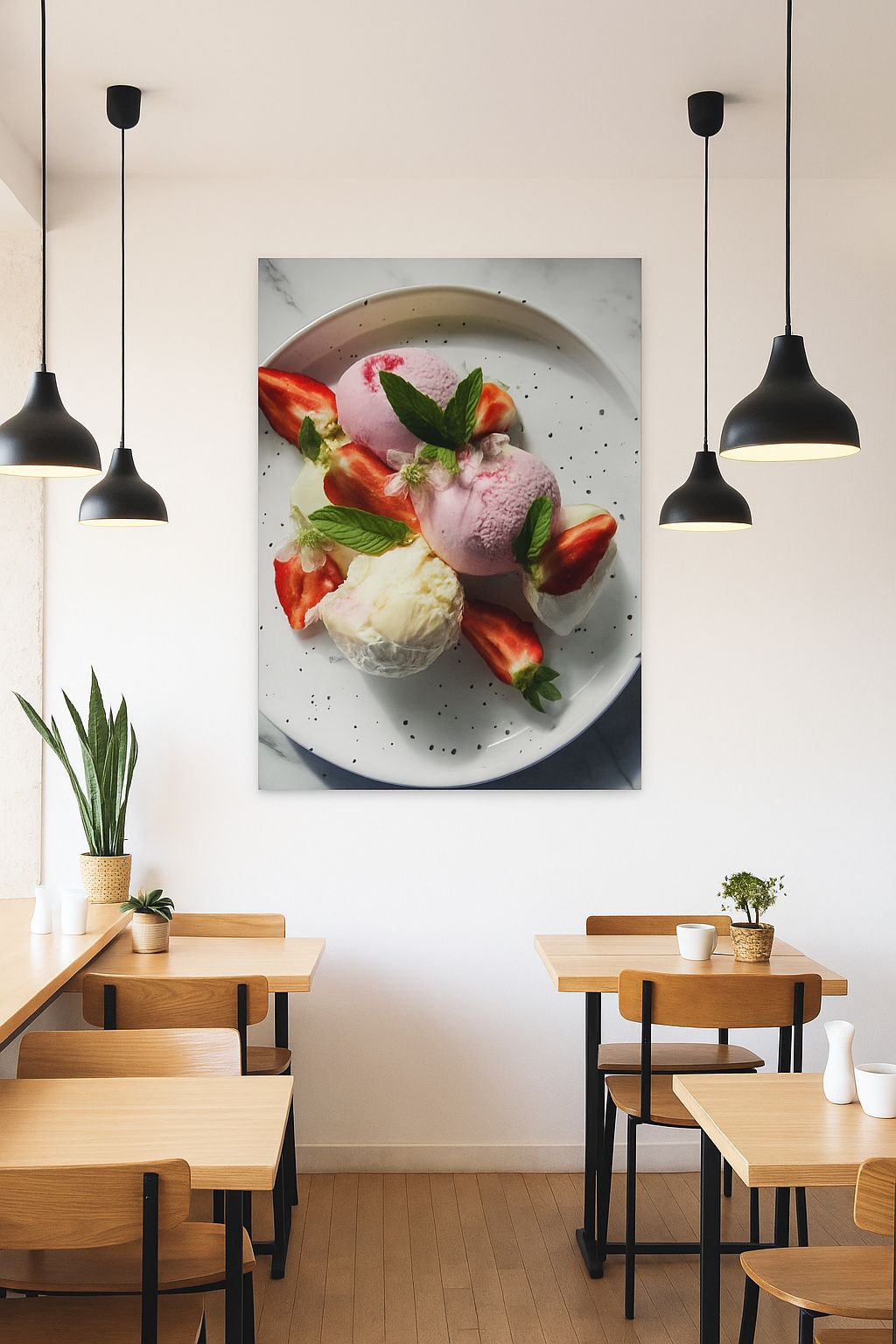 Tableau Décoratif Maroc: 'Ice cream on your plate', Style Cinématique