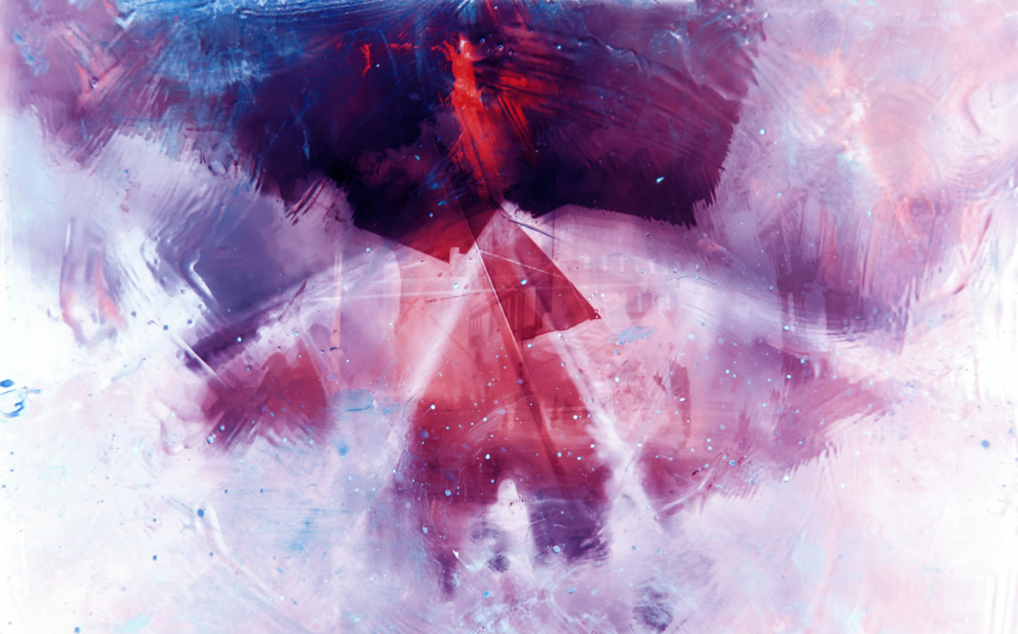 Impression d'art abstrait | Art mural moderne rouge, violet et bleu